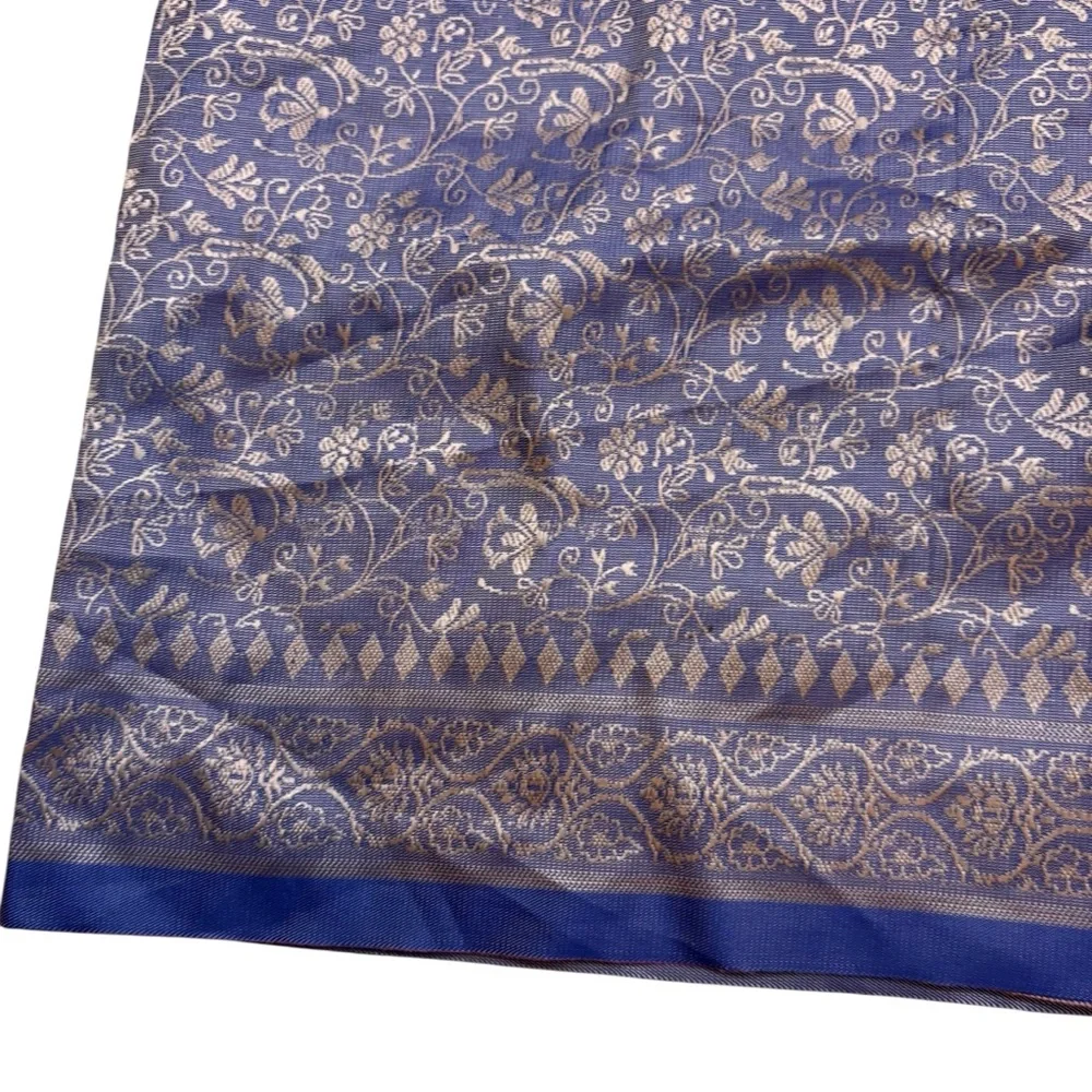 Brand New Bombay Store Artistic Silk Stole Gold‎ and Purple